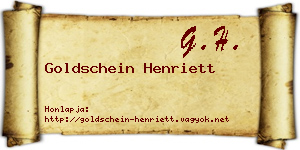 Goldschein Henriett névjegykártya